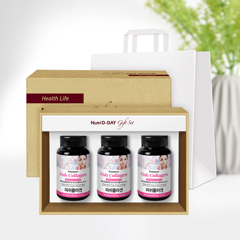 Collagen Tablet 3 Bottle Gift Set + Shopping Bag
