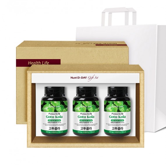 Centella asiatica extract powder Gotu-Cola tablet 3 bottle gift set + shopping bag